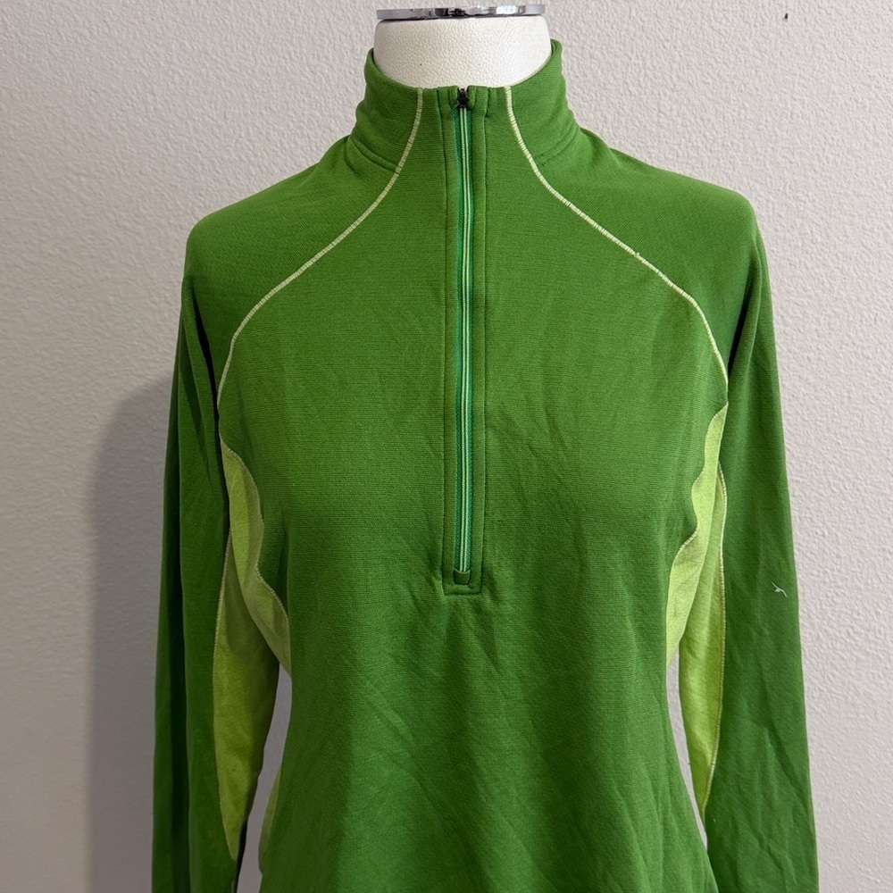 Patagonia Capilene 3 Women’s Medium 1/2 Zip Green Base Layer Top Shirt Outdoor - Picture 2 of 6